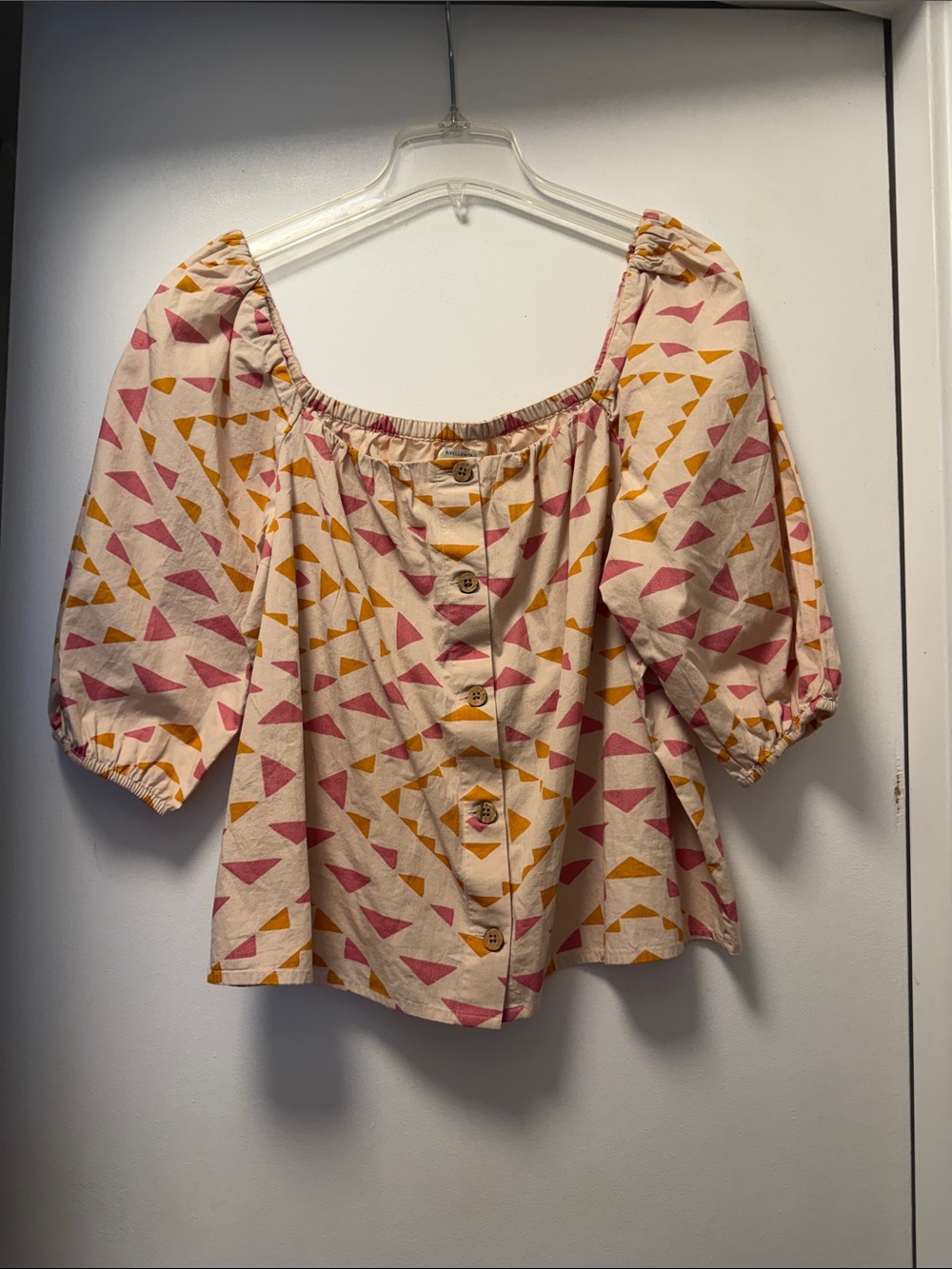 Faherty x B.Yellowtail Sun Road Cali Top Organic Cotton Puff Sleeve Medium NWT
